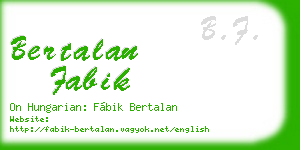 bertalan fabik business card