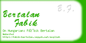 bertalan fabik business card